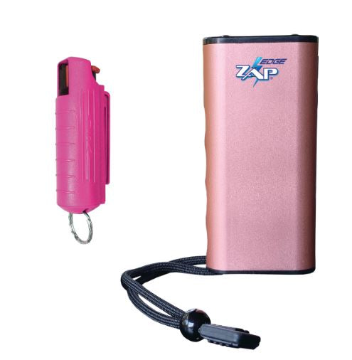Zap Edge Stun Gun & Pink Hard case Pepper Spray